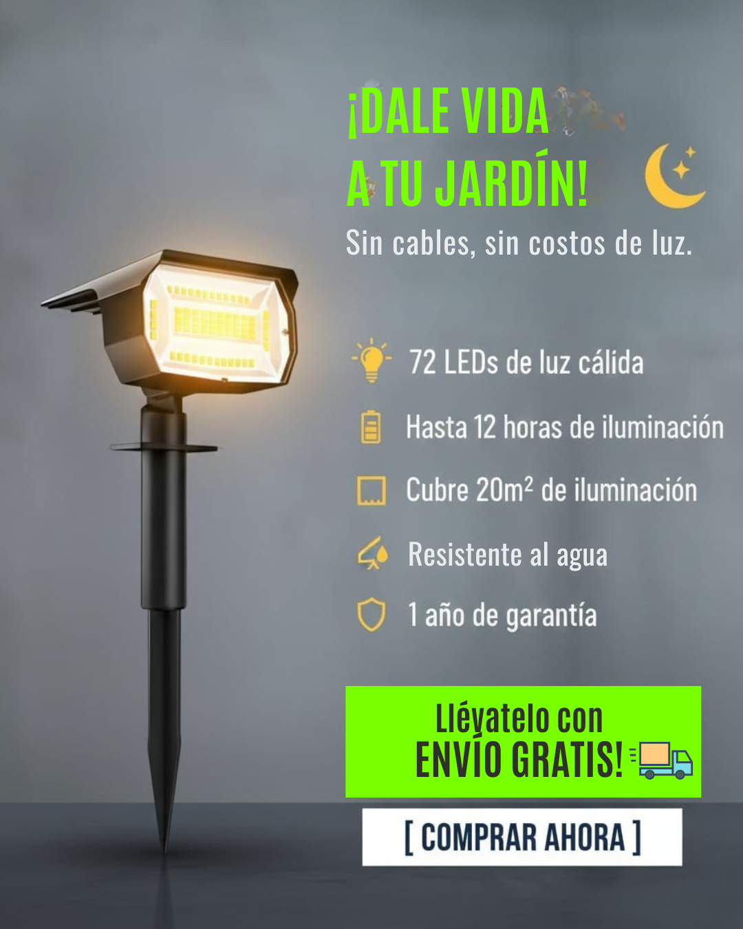 CYBER: PACK 5 Faroles Solares Luz Cálida Para Jardín + ENVÍO GRATIS