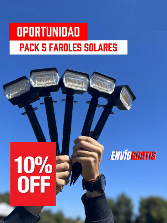 Pack 5 Faroles Solares Para Jardín + ENVÍO GRATIS desde 3 De SEPTIEMBRE