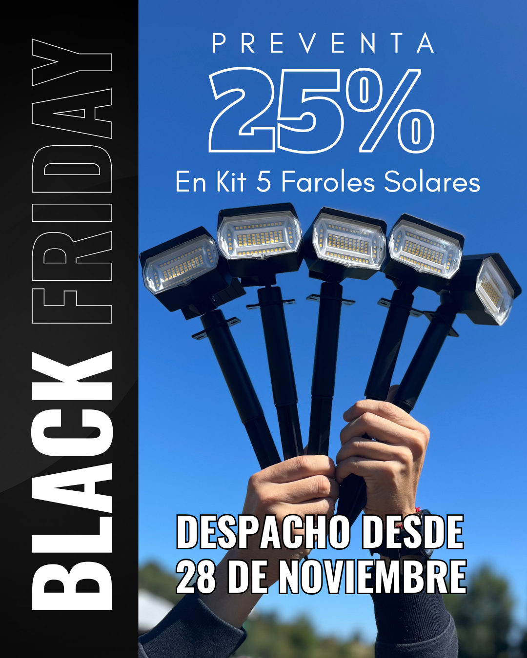 PREVENTA BLACK FRIDAY: Despacho desde 28 de Noviembre - 5 Faroles Solares Para Jardín + ENVÍO GRATIS
